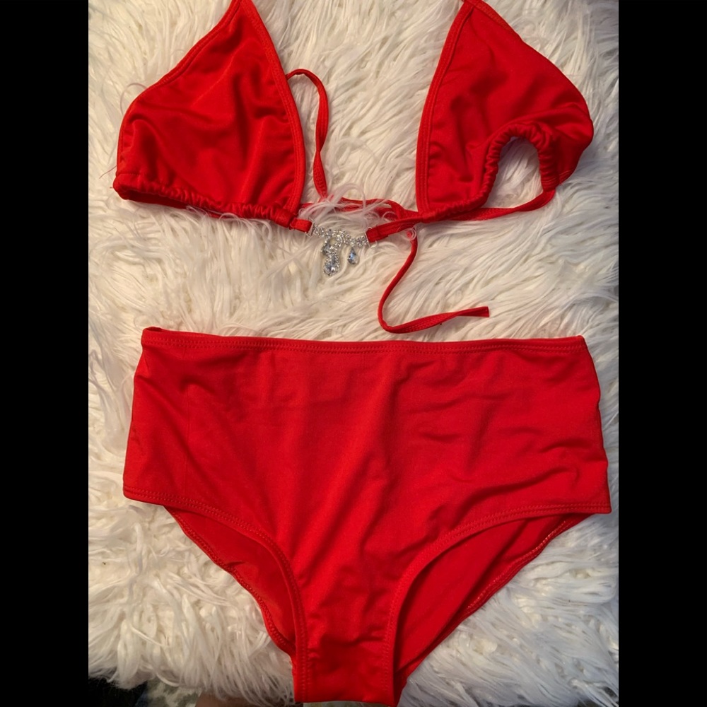 Red Bikini with Jewel detail.